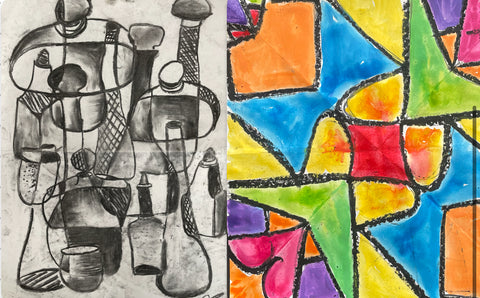 Abstract Drawing and Hidden Name Watercolour painting on 1st Nov