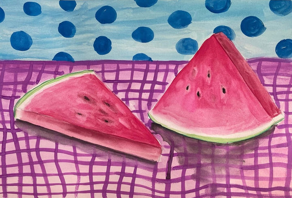 Kids Watercolour Watermelons- Tuesday Afternoon-  7th July