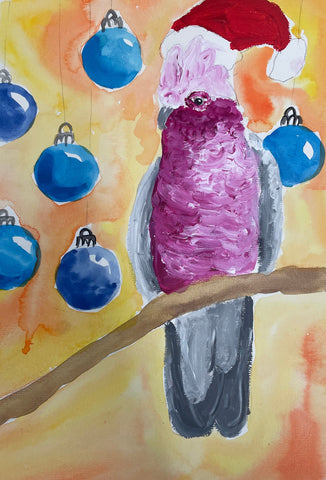 Kid’s Christmas Galah painting Friday Afternoon Workshop 19th  December 1pm- 3pm