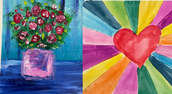 Kids impressionistic  flowers and Hearts Afternoon Workshop- Friday 24th Jan Afternoon Workshop