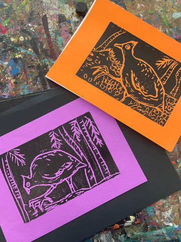 Kids Printing Workshop of Bush Chooks - Thursday Afternoon- 2nd  October