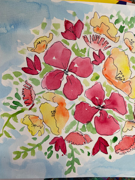 Adults Loose Watercolour Flowers- 11th Oct 1pm