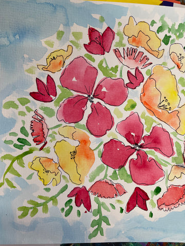 Adults Loose Watercolour Flowers- 11th Oct 1pm
