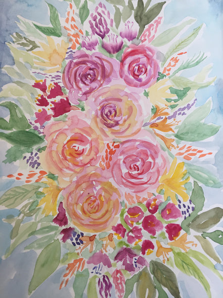 Adults Loose Watercolour Flowers- 15th March