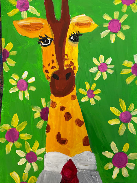 Kids Giraffe Painting on paper- 15th Febuary