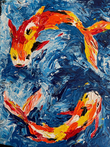 Kids Palette Knife Koi Fish- Wednesday 7th January  Afternoon